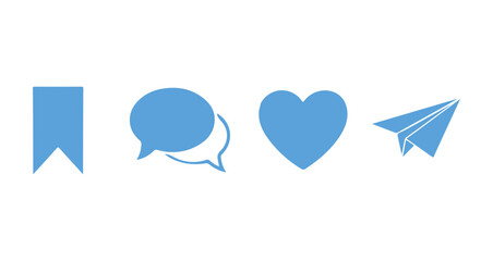 Social media icons set silhouette