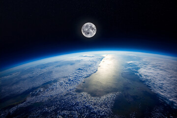 earth and moon
