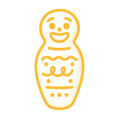 Vector illustration of Ecuadorian guagua de pan, traditional sweet bread for the Day of the Dead, colorful minimalist design.
