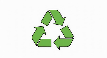Obraz premium Green recycling symbol isolated on white background, representing environmental protection, sustainability, and the circular economy