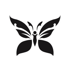 Ornamental Floral Design A classic black and white floral design element featuring elegant, curved leaves and intricate detailing. Perfect for use in decorative borders