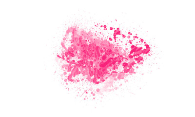 Abstract Vibrant Red Paint Splatter Watercolor texture on Transparent Background