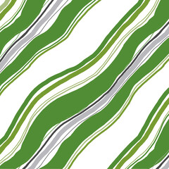 Seamless marble pattern with green stripes and white background