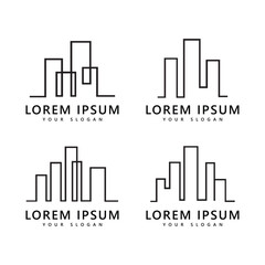 Modern city skyline city silhouette vector illustration in flat
