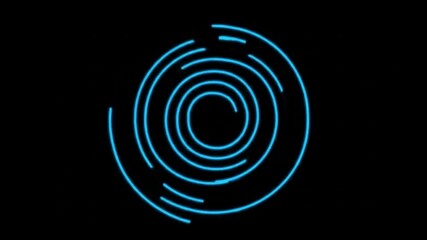 Abstract blue neon spiral design on a black background, a modern, geometric, and stylish visual representation for digital concepts - Powered by Adobe