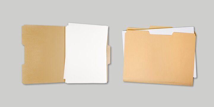 Folder open document envelope on desk