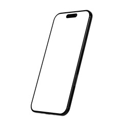 High resolution 8k 4k smartphone mockup slim air black frame, mobile phone air mockup isolated on transparent background, screen empty space.