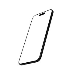 Smartphone mockup slim air black frame, high resolution 8k 4k, mobile phone  mockup isolated on transparent background, screen empty space.