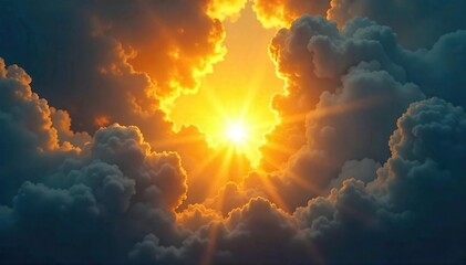 Sunburst Breaking Through Dark Clouds Hope, Resilience, and New Beginnings