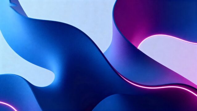 Abstract flowing shapes with vibrant colors