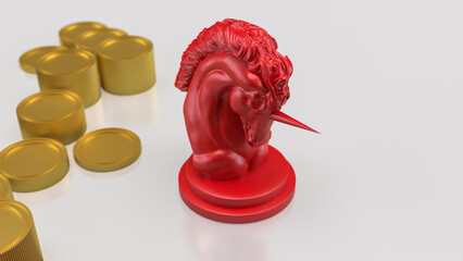 The Unicorn Chess for Business concept 3d Rendering.