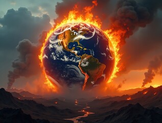 Earth Burns Amidst Global Climate Crisis and Ecological Disaster