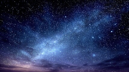 Starscape and Milky Way Landscape with Starry Night Sky