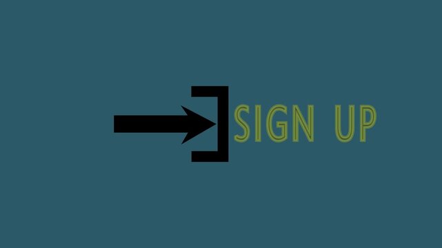 SIGN UP arrow icon animation simple flat