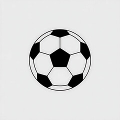 Classic black and white soccer ball isolated on gray background