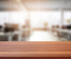 Modern empty office and wooden table top