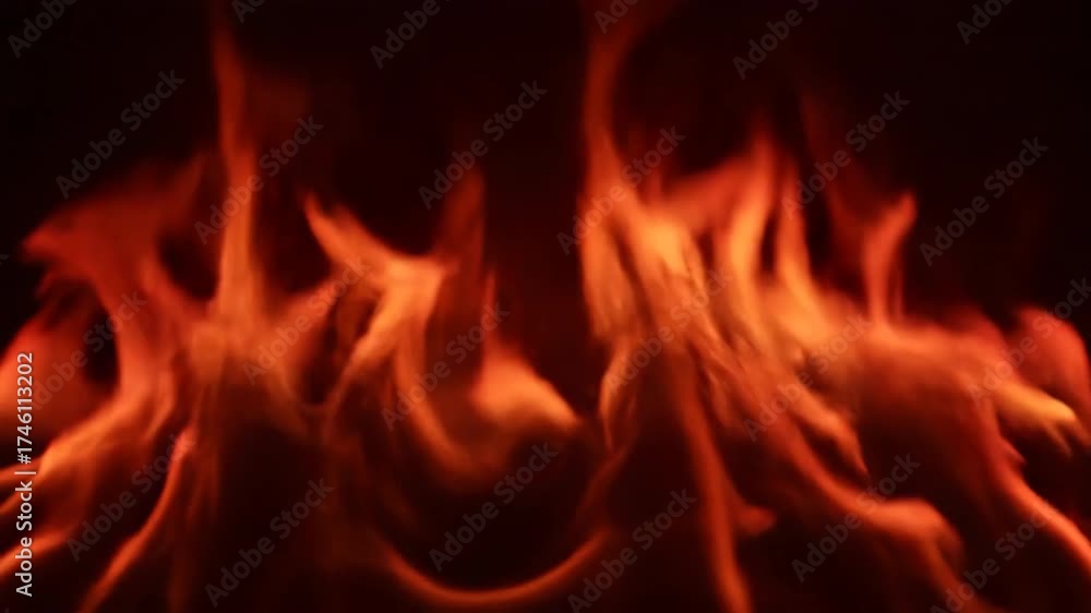 Canvas Prints seamlessly looping video featuring abstract wavy patterns of deep red and amber flames slowly undula