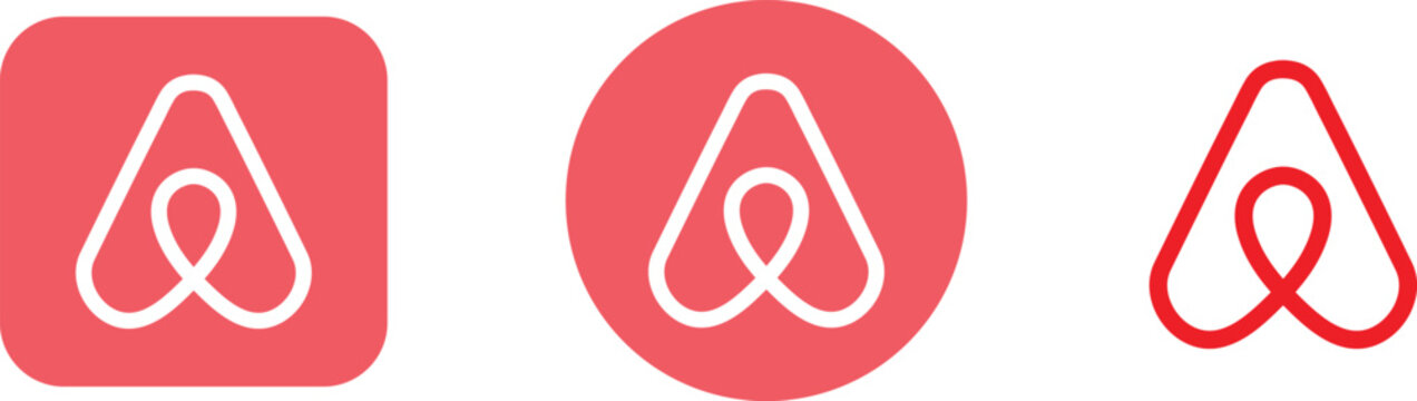  Airbnb Logo and App Icon Vector Set in Various Shapes and Styles