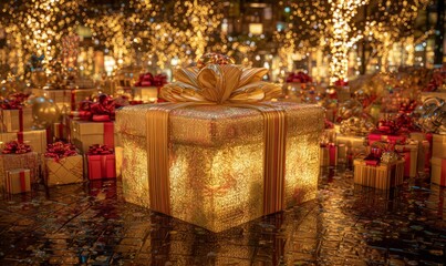 A large gift box was