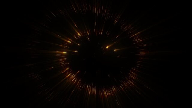 4K Golden particles and sparkles. Christmas gold glitters. Bokeh lights. 3D glowing dust trail. Logo revealer. Intro animation. Isolated on black. Celebration, anniversary, Diwali, Xmas 2026