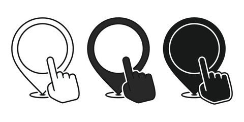 Pin location icon clicked. Illustration vector