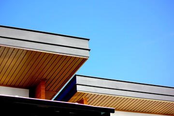 roof design square shape geometric pattern abstract background against isolate on blue