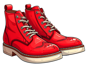 Artistic Red Shoes Illustration with Bold Colors