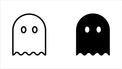 Ghosts icon set. Collection of various scary ghosts, Halloween concept, vector illustration on white background