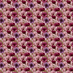Rosewood Bloom Vintage Mauve and Plum Floral Pattern