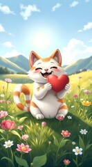 Fototapeta premium cat and butterfly