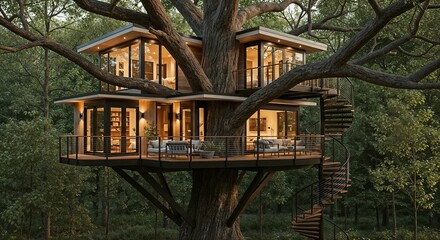 wooden house in the park