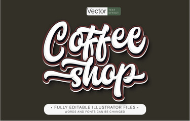 coffee shop script text effect editable adobe illustrator file