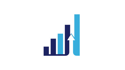 Modern Bar Chart Growth Logo: Financial Success and Business Progress Icon.