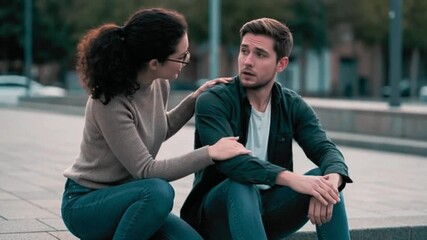 Emotional scene of seeking forgiveness, heartfelt apology moment between two people expressing regret, sorrow, and reconciliation, showcasing deep emotions, humility, compassion, and human connection 