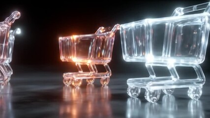 Abstract render of shopping carts in a modern commercial setting - Powered by Adobe