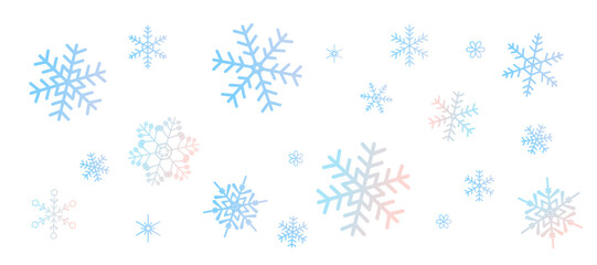 グラデーションの雪の結晶の壁紙　パターン　背景イラスト　ベクター素材