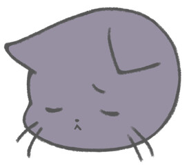Tired cute brown tabby cat character icon