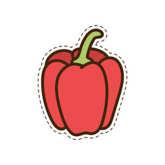 Red Bell Pepper Vector Illustration on Transparent Background Food Ingredient Fresh Vegetable Healthy Eating Vegetarian Vegan Diet Cooking Clip Art Graphic Icon