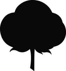 Illustrator Vector cotton plant blossom agriculture harvest silhouette