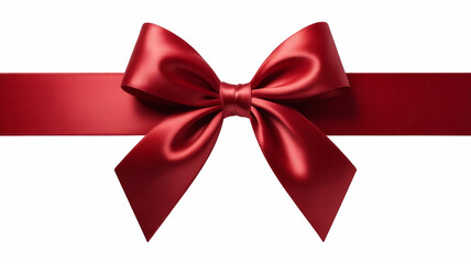 Fototapeta premium Elegant red satin ribbon with a neatly tied bow, isolated on a transparent background — perfect for gift wrapping, festive decoration, and premium digital design projects.