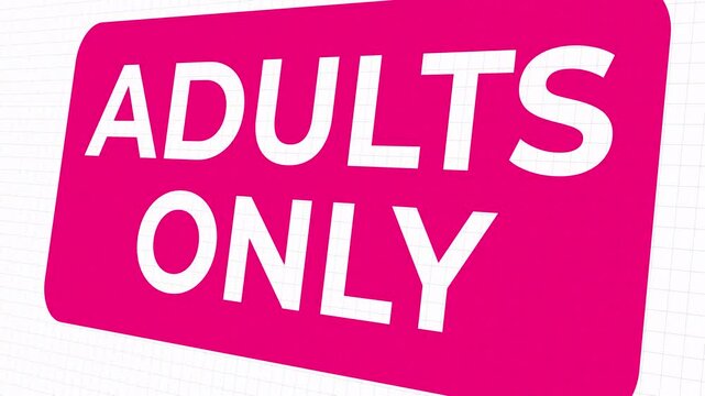 Banner Adults Only Close Up Commercial Explicit Content. sensitive content. 4k animation video
