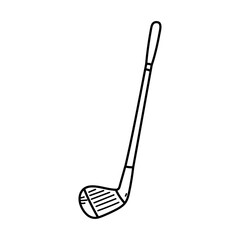 Golf Club Outline Illustration on Transparent Background Simple Line Art of Golfing Equipment Golf Sport Icon Black and White Graphics for Sport Design