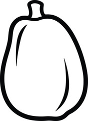 Illustrator Vector Simple gourd squash vegetable minimal outline silhouette