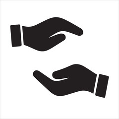 Giving and Receiving Hands Icon Vector: Care, Donation, and Transfer Symbol