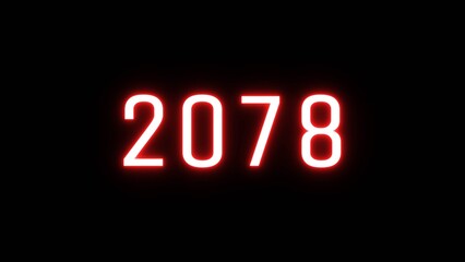 Happy new year 2078 illustration background. Neon Happy New Year text.