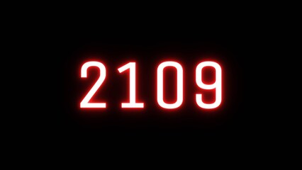 Happy new year 2109 illustration background. Neon Happy New Year text.