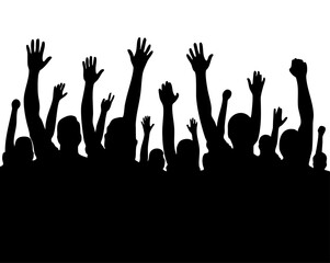 Cheering Crowd Silhouette Illustration