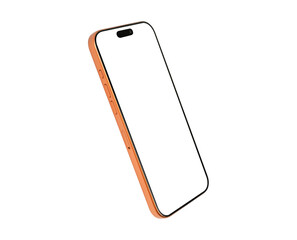 Modern smartphone mockup with blank screen isolated on trasparent PNG.