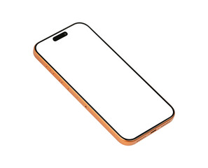 Modern smartphone mockup with blank screen isolated on trasparent PNG.