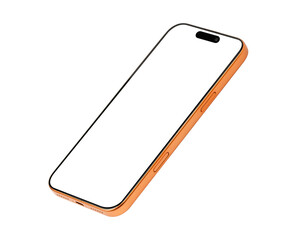 Modern smartphone mockup with blank screen isolated on trasparent PNG.
